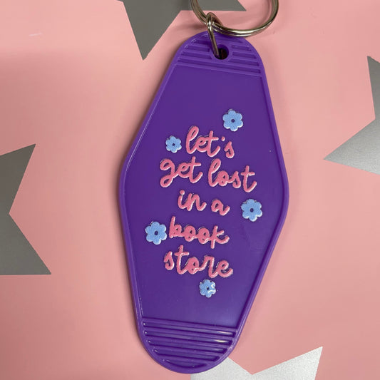 Let's Get Lost in a Bookstore Keychain