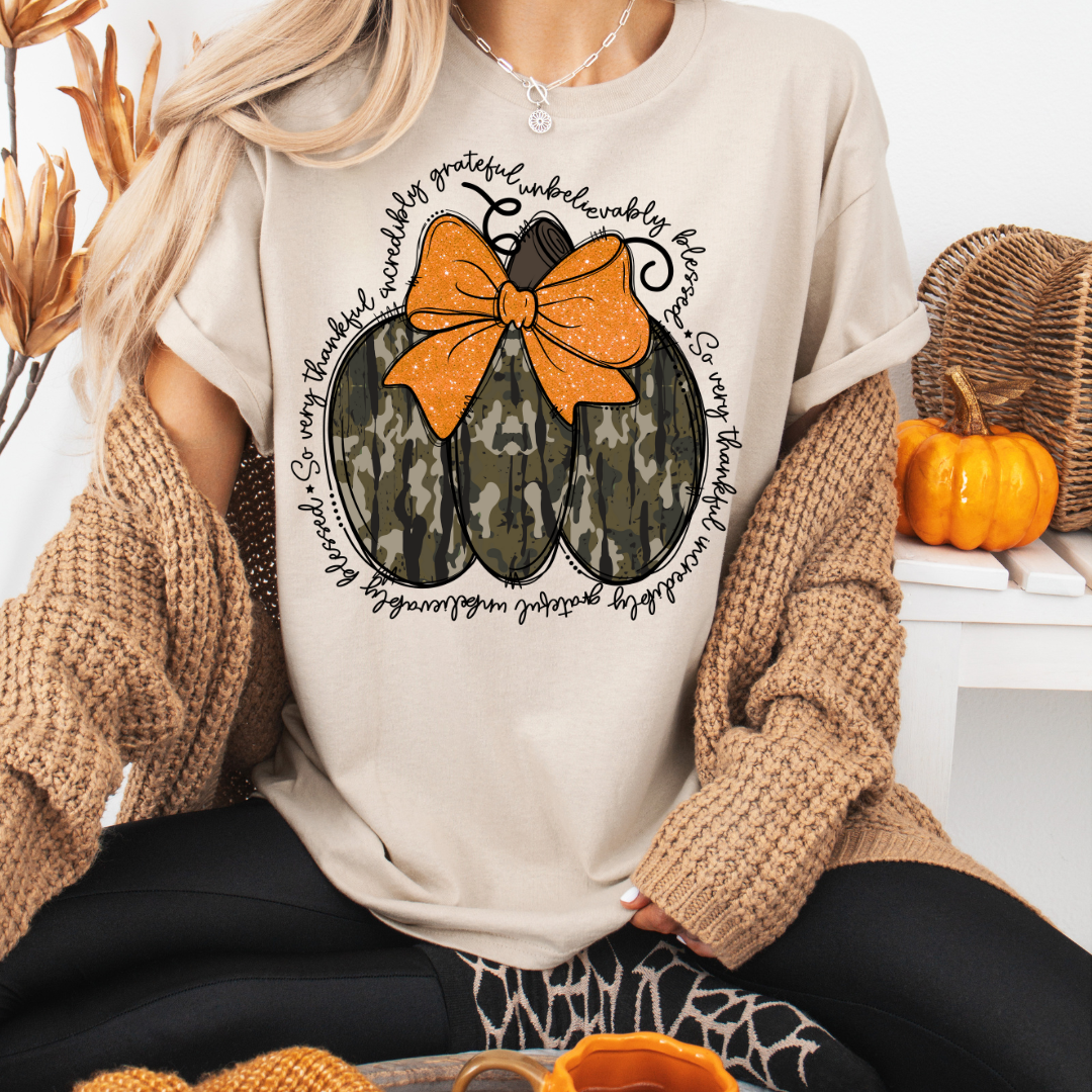 Thankful Camo Pumpkin